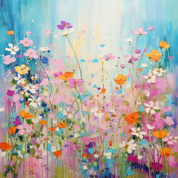 Bloemen Monet Stijl | Bloemen Schilderij van De Mooiste Kunst