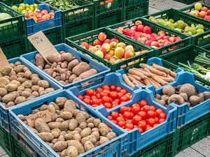 Marktkraam met verse groenten en fruit van Animaflora PicsStock