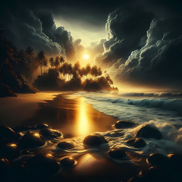 Plage dorée - Un décor de rêve pour le coucher de soleil par ButterflyPix