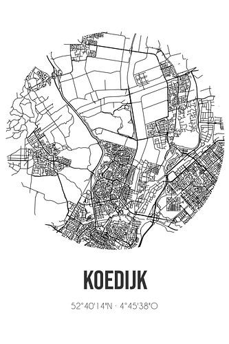 Koedijk (Noord-Holland) | Landkaart | Zwart-wit