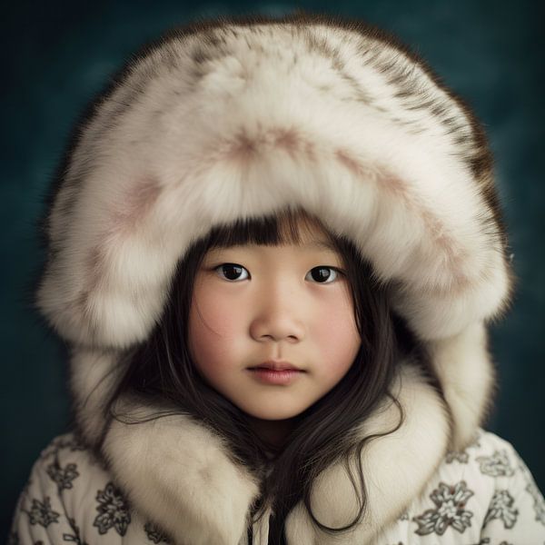 Portrait &quot;Mongolian girl&quot; by Carla Van Iersel