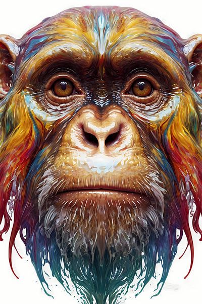 Farbsymphonie eines Affengesichts von Art & Soul Creations