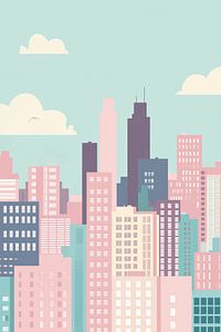 New Yorker Stadtbild in Pastell