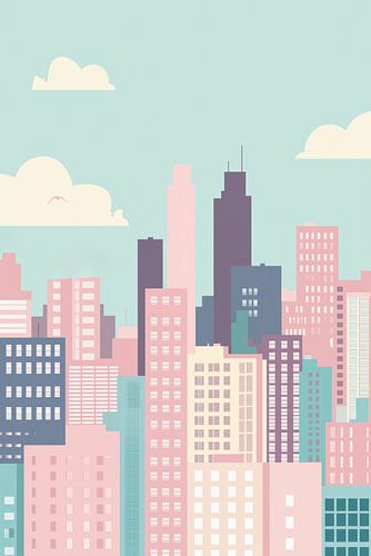 New Yorker Stadtbild in Pastell