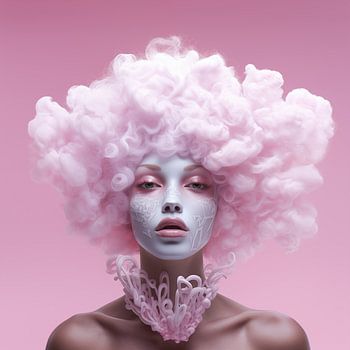 Candy floss woman