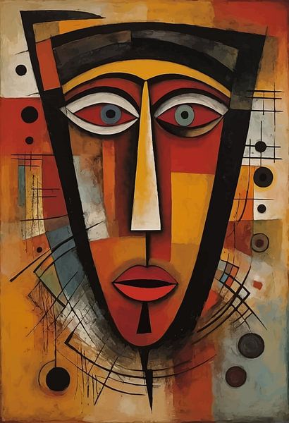 Abstract Afrikaans Tribaal Masker Kunst van MIROKKU