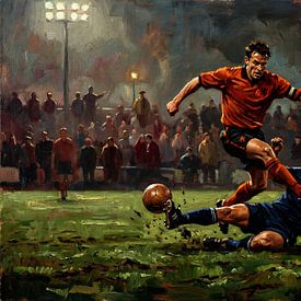 Ölgemälde: Niederlande gegen USA (Fußball) von Jan Keteleer