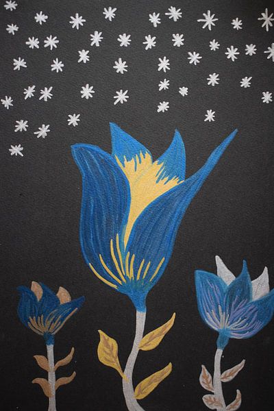 blaue Blumen unter einem Sternenhimmel von Breezy Photography and Design