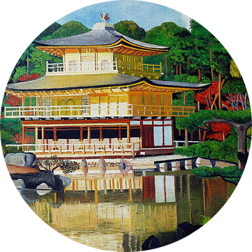Kinkaku -ji Gouden Paviljoen Tempel Kyoto van Iwona Sdunek alias ANOWI