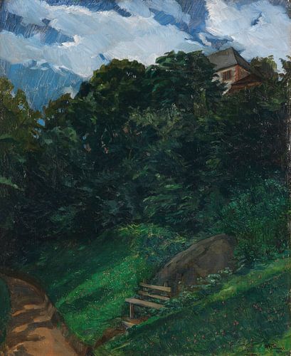 Kasteelpark Lichtenberg met bankje (Odenwald), Wilhelm Trübner