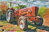 Tractor Güldner Kunst Stijl Aquarel