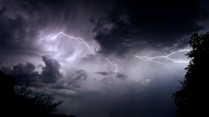 &quot;Thunderstorm from my attic room by Luuk Van Der Naalt