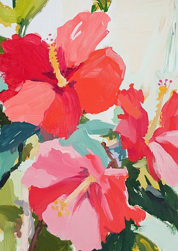 Botanical Blaze: Red Hibiscus in Bloom