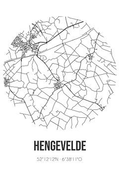 Hengevelde (Overijssel) | Landkaart | Zwart-wit van Rezona