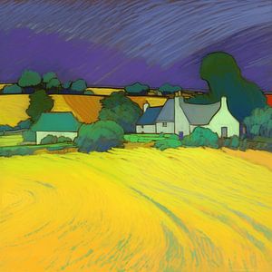 Landschaft im Van-Gogh-Stil_Quadrat