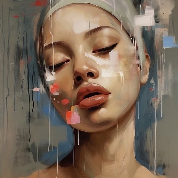 Modern portrait "I am a dreamer" by Carla Van Iersel