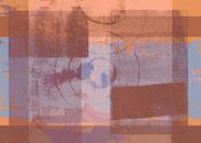 Abstracte vormen in warme pastelkleuren nr. 6. Terra, blauw, bruin. van Dina Dankers thumbnail