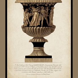 Antique Borghese Vase in Black - Engraving - Piranesi by Behindthegray