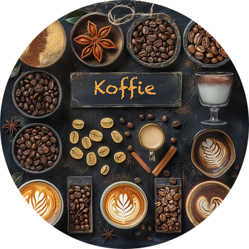 poster voor koffiebar of restaurant met focus op koffie van Margriet Hulsker