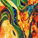 abstract painting yellow and green by Patricia Piotrak thumbnail