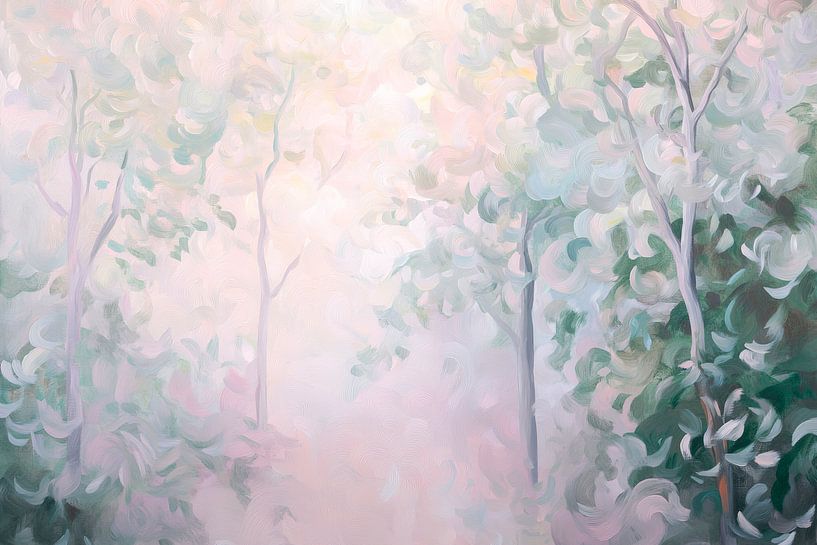 Gentle forest path in the light mist by Poster Art Shop