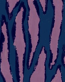 Art moderne abstrait et coloré. Pop de couleurs. Rose, bleu, pétrole. sur Dina Dankers