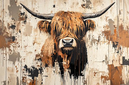 Schotse hooglander abstract ontwerp