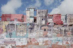 Kleurrijke oude muur in Havana, Cuba