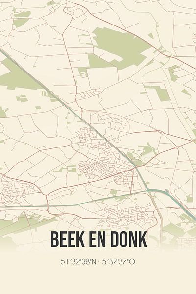 Alte Karte von Beek en Donk (Nordbrabant) von Ortsdrucke