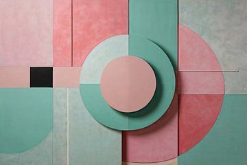 Geometrisch pastelkunstwerk voor interieur van Art & Soul Creations