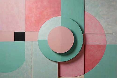 Geometrisch pastelkunstwerk voor interieur