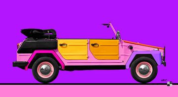 VW Type 181 koerierswagen met roze