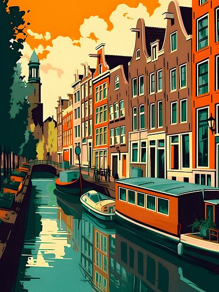Amsterdamse grachtenpanden van Taudalpoi 