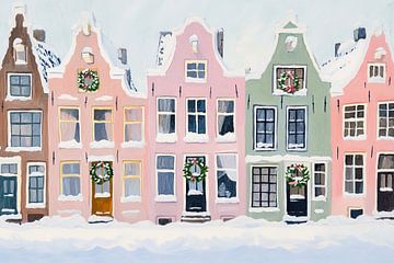 Façades d'hiver | Maisons de canal d'hiver