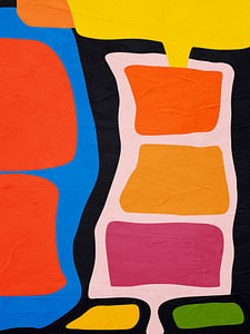 Bunte geometrische organische abstrakte Kunst