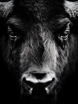 Büffel – Kraft und Stille im Schwarzweiß von drdigitaldesign