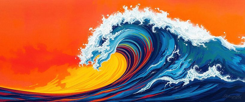 Kaventsmann between tides and inner depth - the monumental, abstract wave as a symbol of awakening, change and the overwhelming presence of nature by AidasignArt