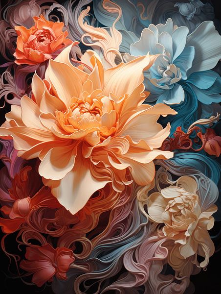 Danse des dahlias - Lively Flower Jumble par Eva Lee