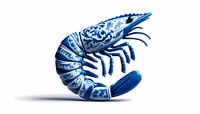 Garnaal in  Delfts Blauw.
