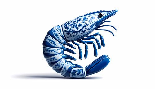 Garnele in Delfter Blau.