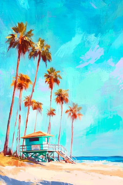 Beach house Palmen by Poster Art Shop