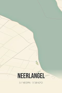 Vintage landkaart van Neerlangel (Noord-Brabant) van MijnStadsPoster