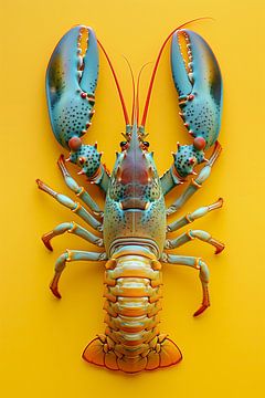 Lobster Luxe - Koper Groen met GELE KREEFT van Marianne Ottemann - OTTI
