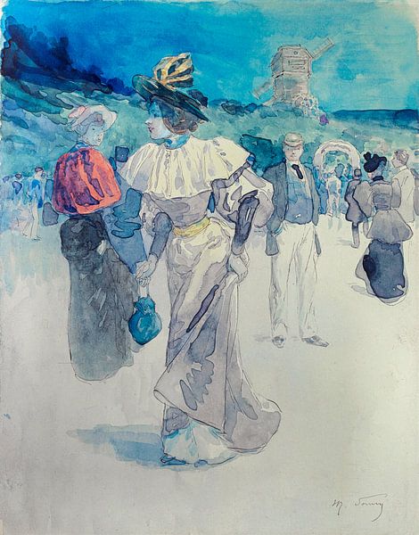 Marcheurs devant le moulin de la Galette, Henry Somm par Des maîtres magistraux