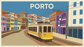 Porto – Die gelbe Straßenbahn von Geert van Atteveld