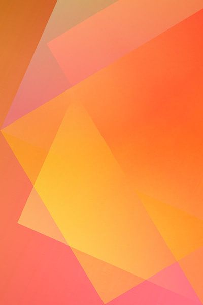 Neon-Kunst. Bunte minimalistische geometrische abstrakte Gradient in gelb, orange, rosa von Dina Dankers