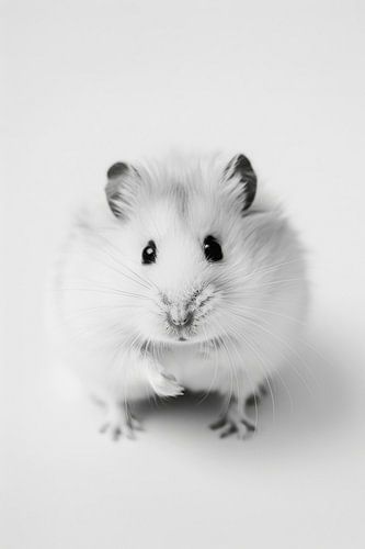 Hamster in zwart-wit