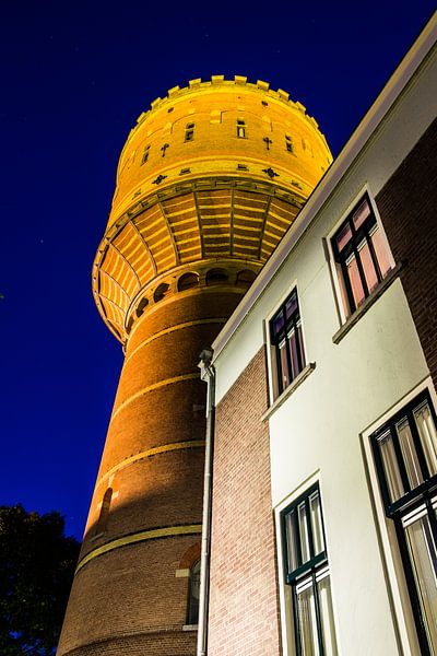 De watertoren aan de Lauwerhof  by Utrecht by Night