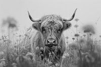 Zeitlose Ruhe - Schottischer Highlander in Schwarz und Weiß