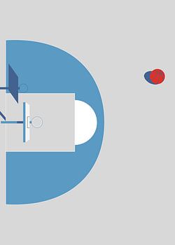 Basketbalveld - flat design illustratie